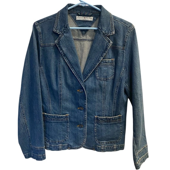 Tommy Hilfiger Classic Fitted Vintage Blue Jean Jacket - Picture 3 of 15